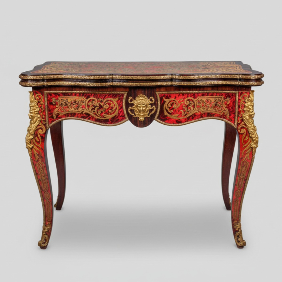 Consolle da gioco in intarsio Boulle, XIX Secolo