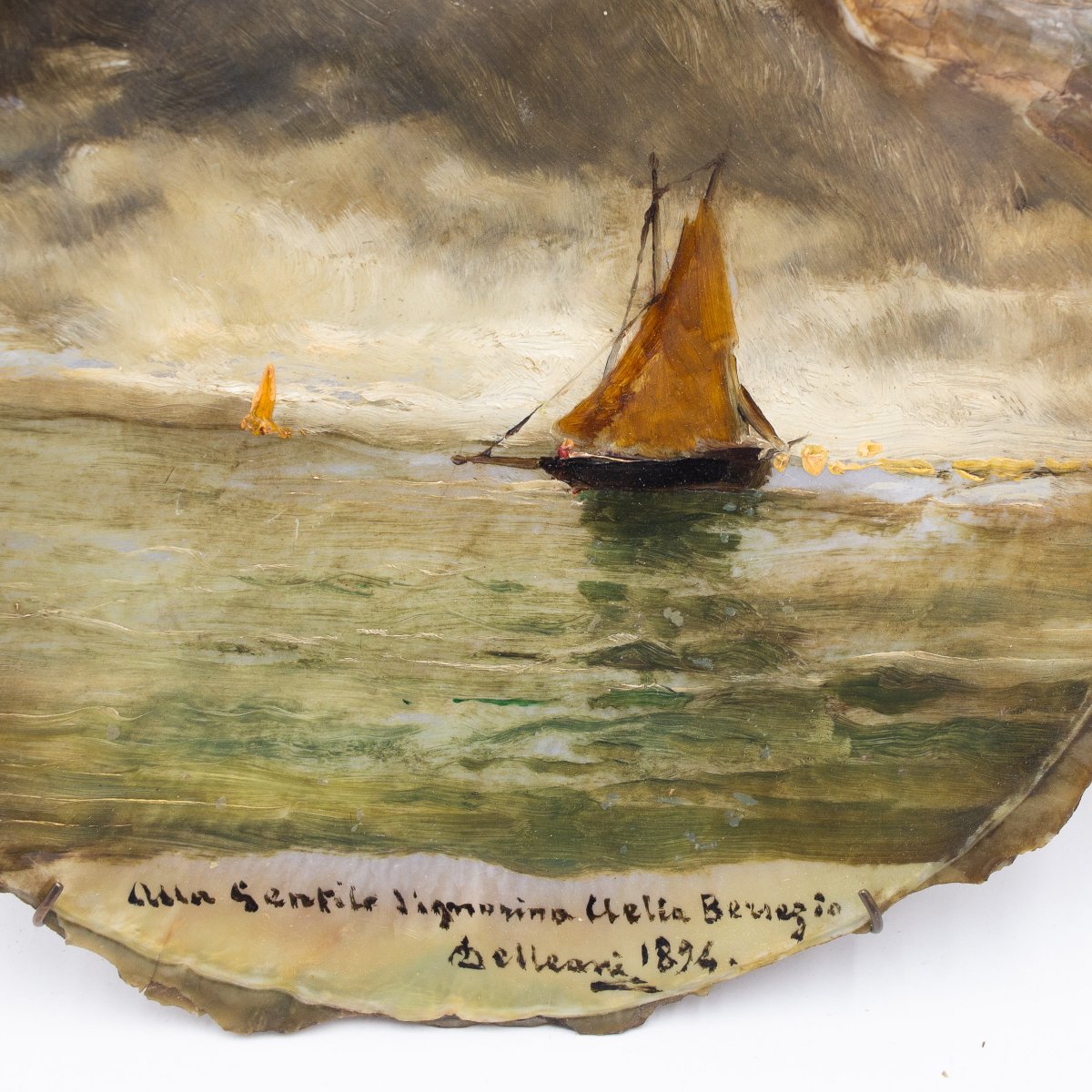 Conchiglia dipinta di Lorenzo Delleani, firmata – 1894-photo-3