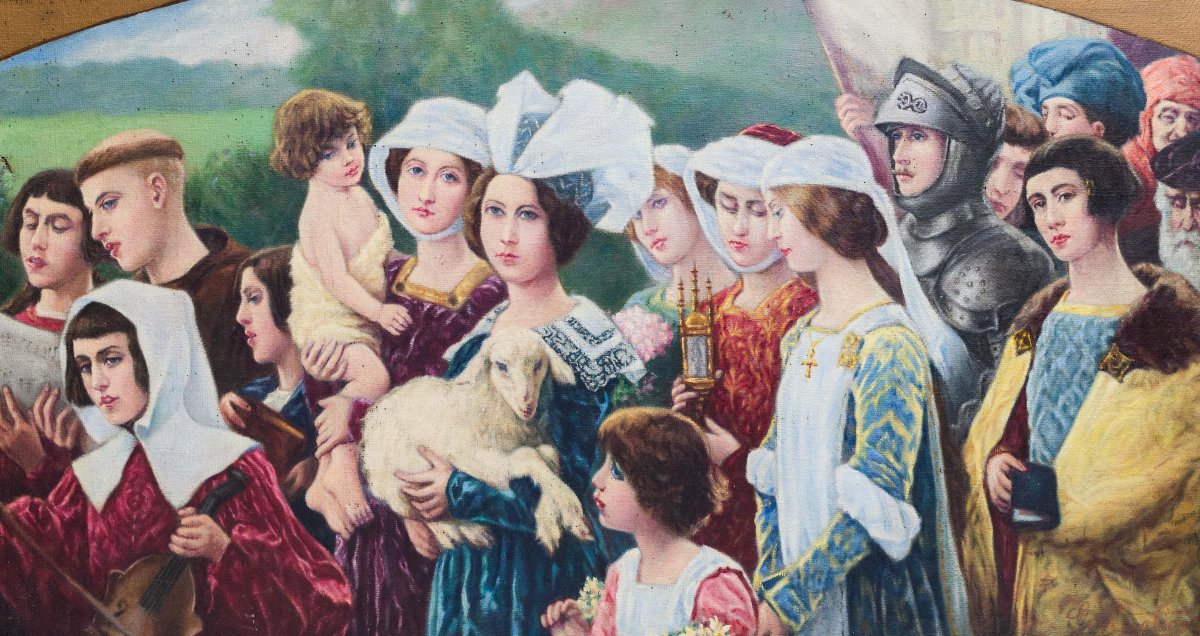 Da Cesare Saccaggi, "Il Voto", olio su tela, firmato G. Rigotto, Anni '50-photo-1