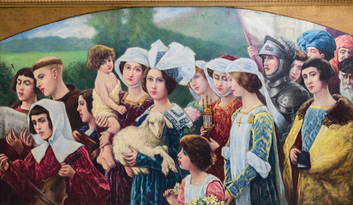 Da Cesare Saccaggi, "Il Voto", olio su tela, firmato G. Rigotto, Anni '50-photo-4