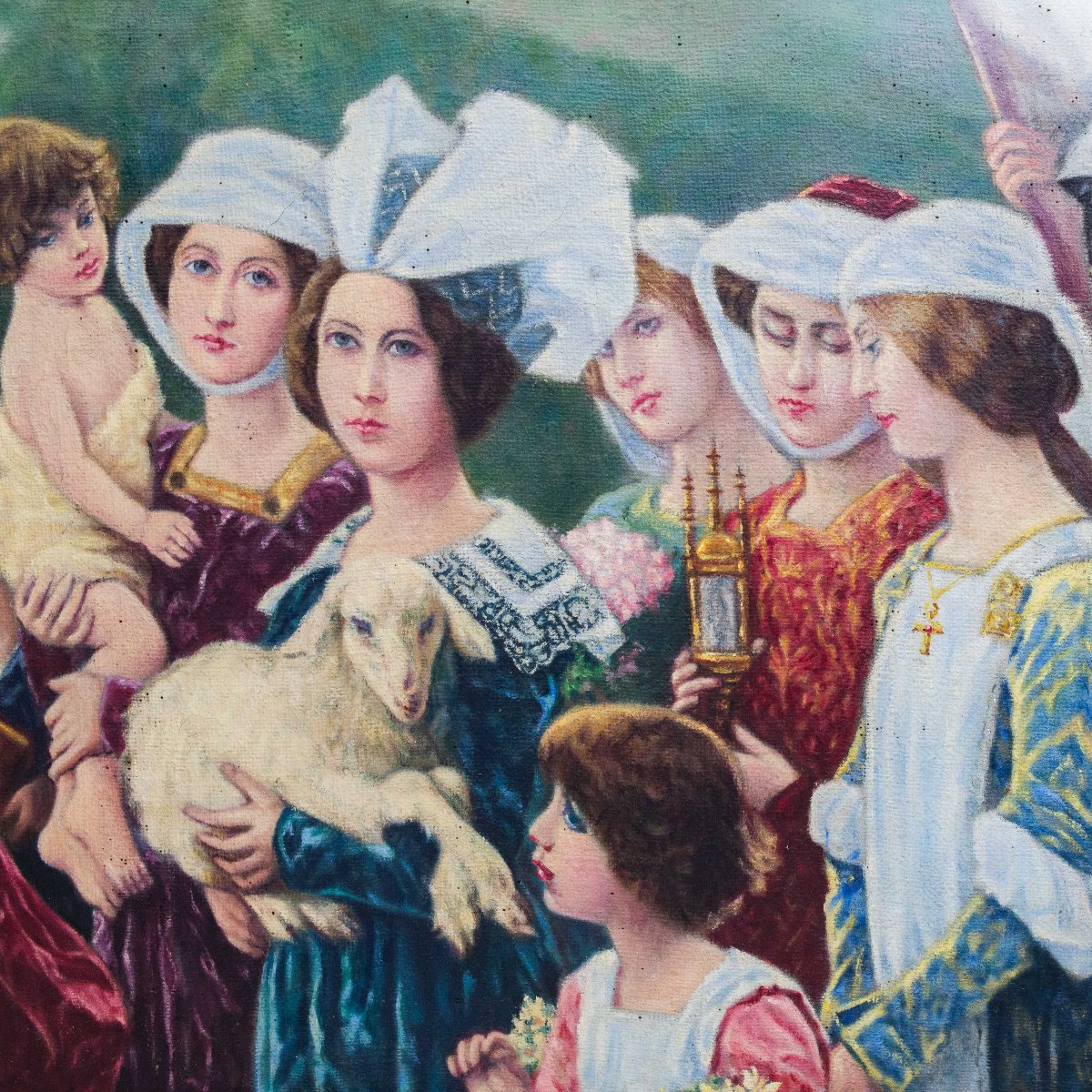 Da Cesare Saccaggi, "Il Voto", olio su tela, firmato G. Rigotto, Anni '50-photo-6