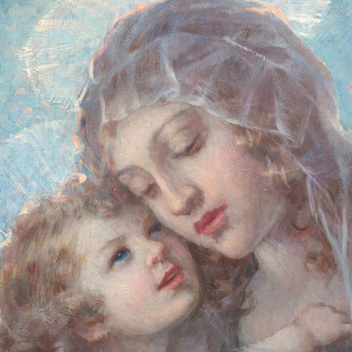Giuseppe Duodo, Madonna con Bambino, olio su tavola, Primi del '900-photo-2
