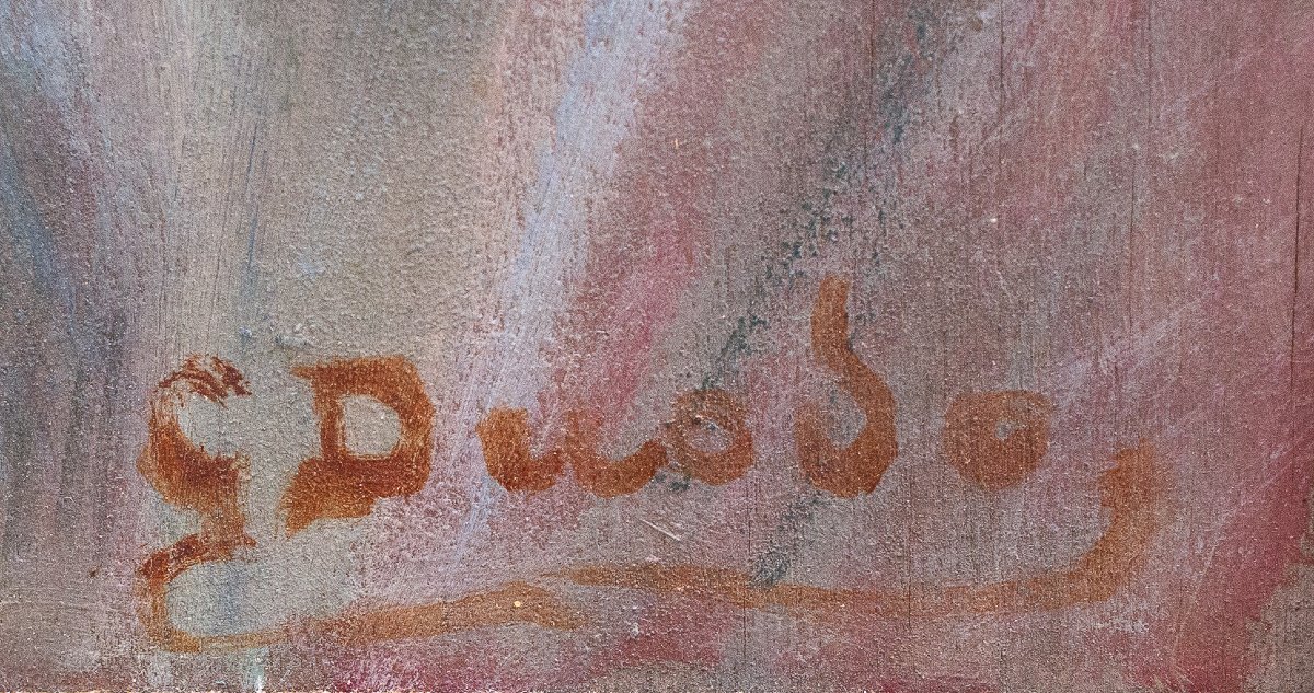 Giuseppe Duodo, Madonna con Bambino, olio su tavola, Primi del '900-photo-3