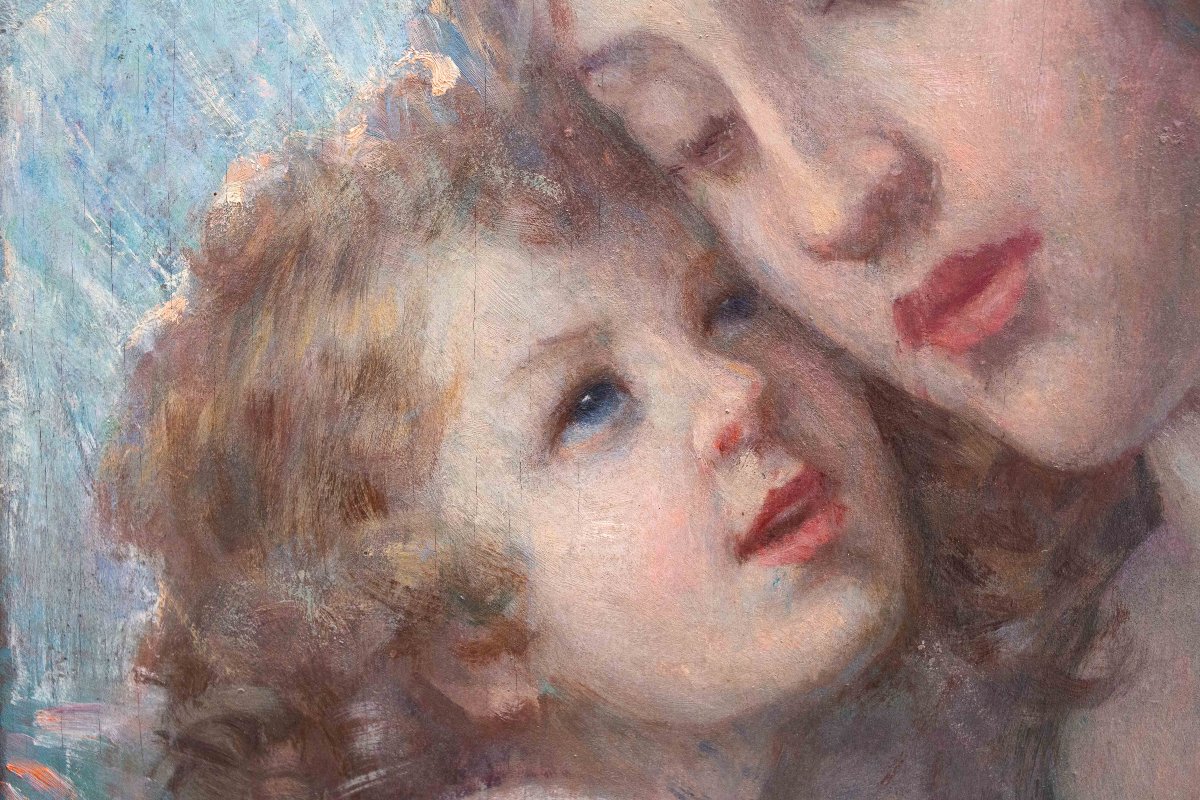 Giuseppe Duodo, Madonna con Bambino, olio su tavola, Primi del '900-photo-2