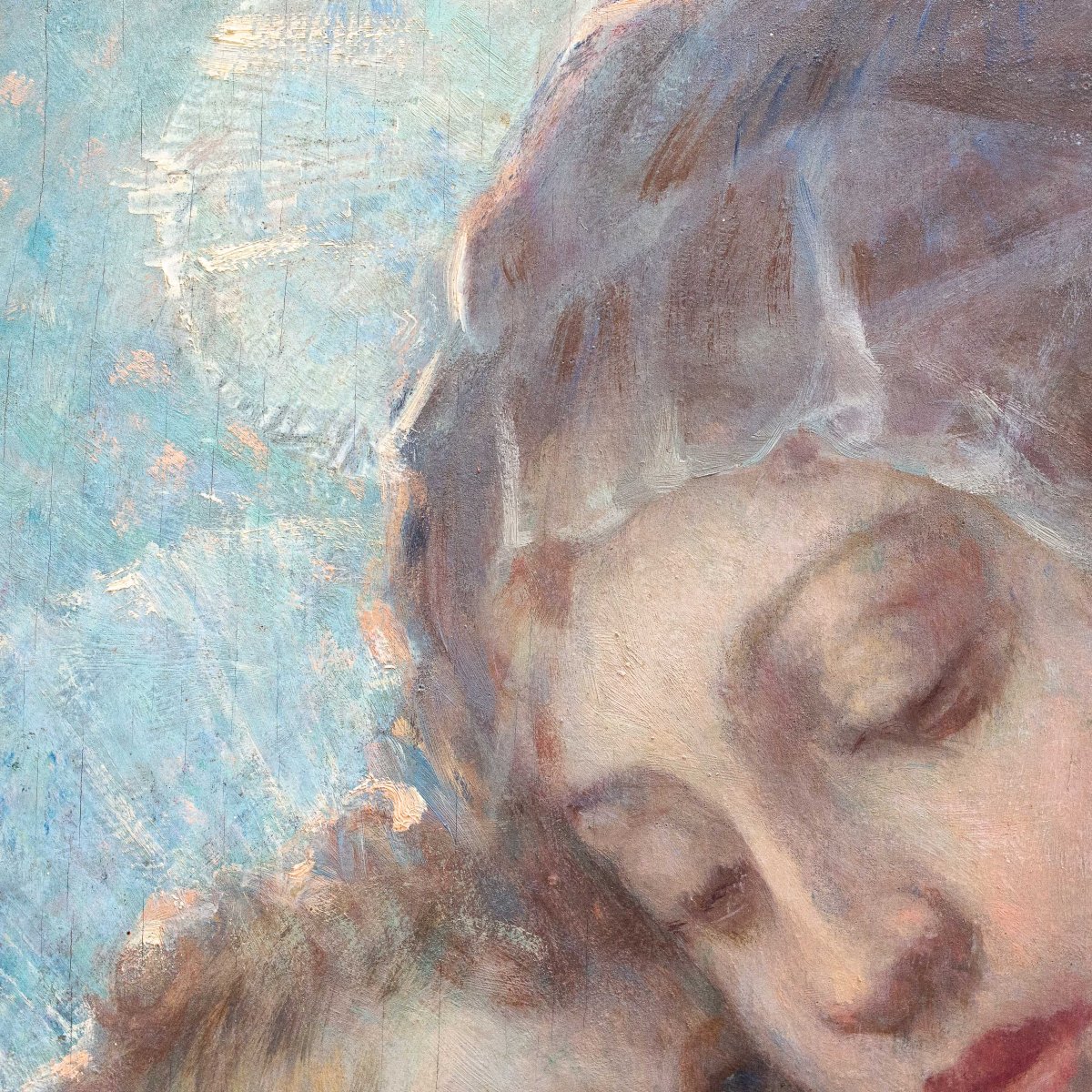 Giuseppe Duodo, Madonna con Bambino, olio su tavola, Primi del '900-photo-5