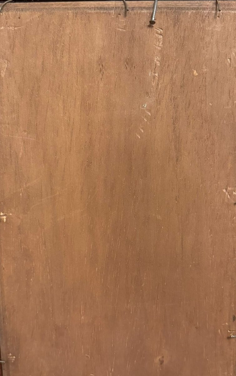 Giuseppe Camino, olio su carta, "Paesaggio con Figure", firmato, Epoca '800-photo-4