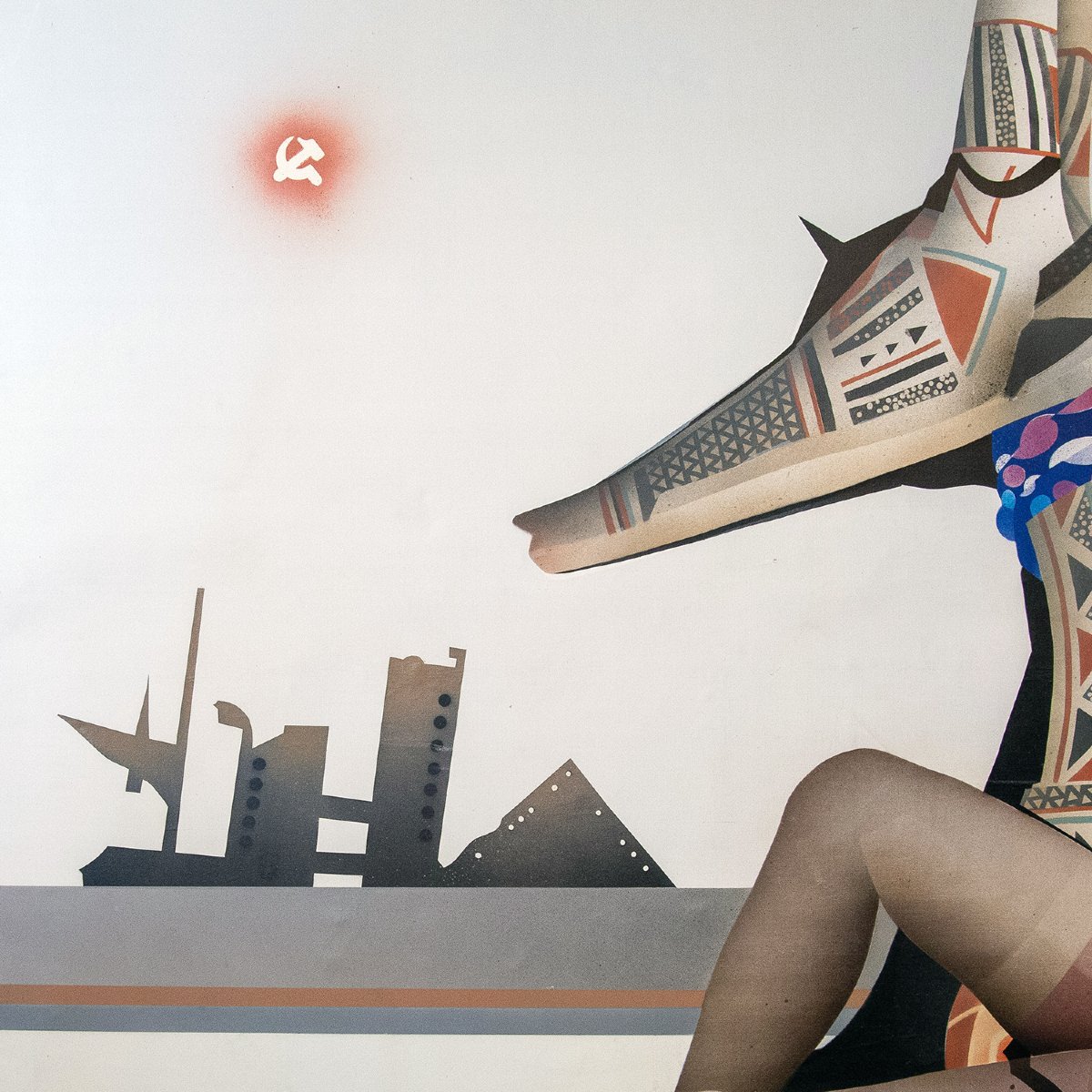 Giuseppe Guerreschi, "Ragazza, scultura e paesaggio", olio su tela, 1975-photo-2