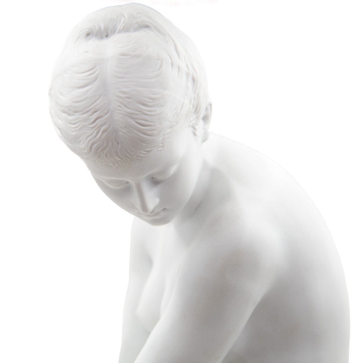 Auguste Joseph Peiffer, "Bagnante con rondini", biscuit,  fine XIX secolo-photo-8