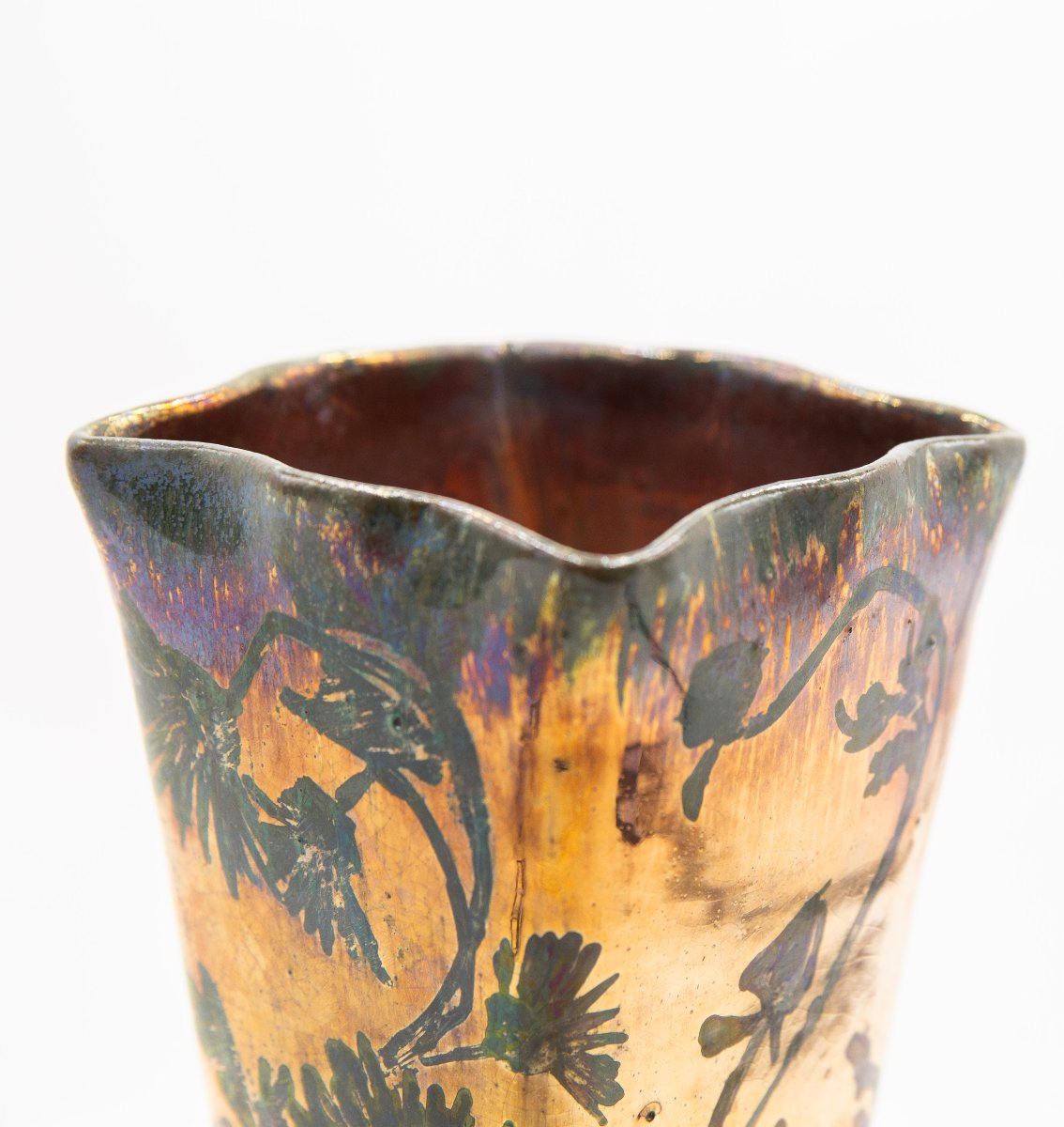 Vaso Art Nouveau – J. Massier Fils, Vallauris Francia, ca. 1890–1910-photo-3