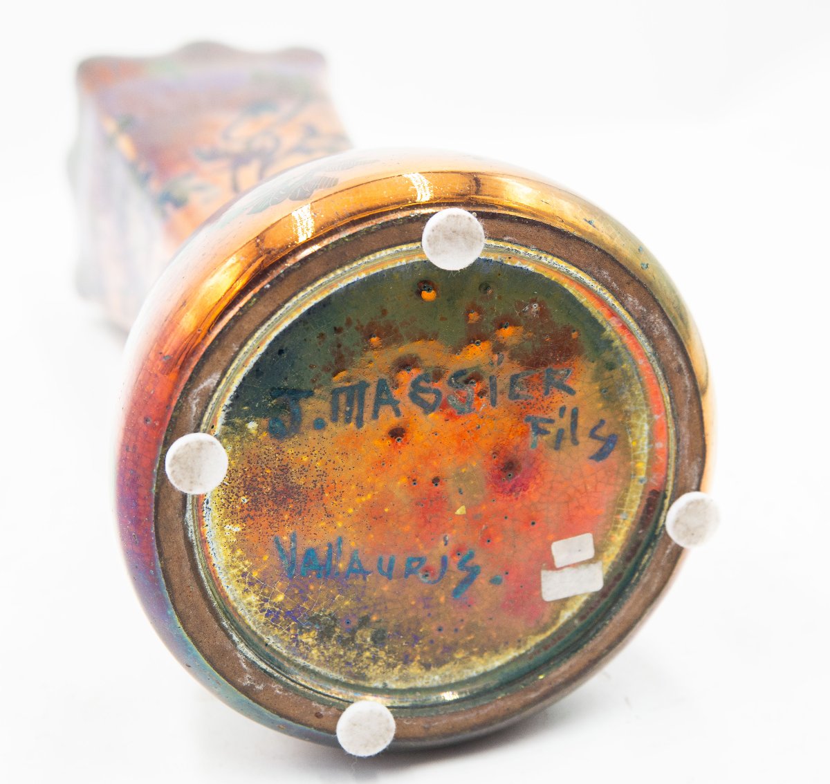 Vaso Art Nouveau – J. Massier Fils, Vallauris Francia, ca. 1890–1910-photo-4