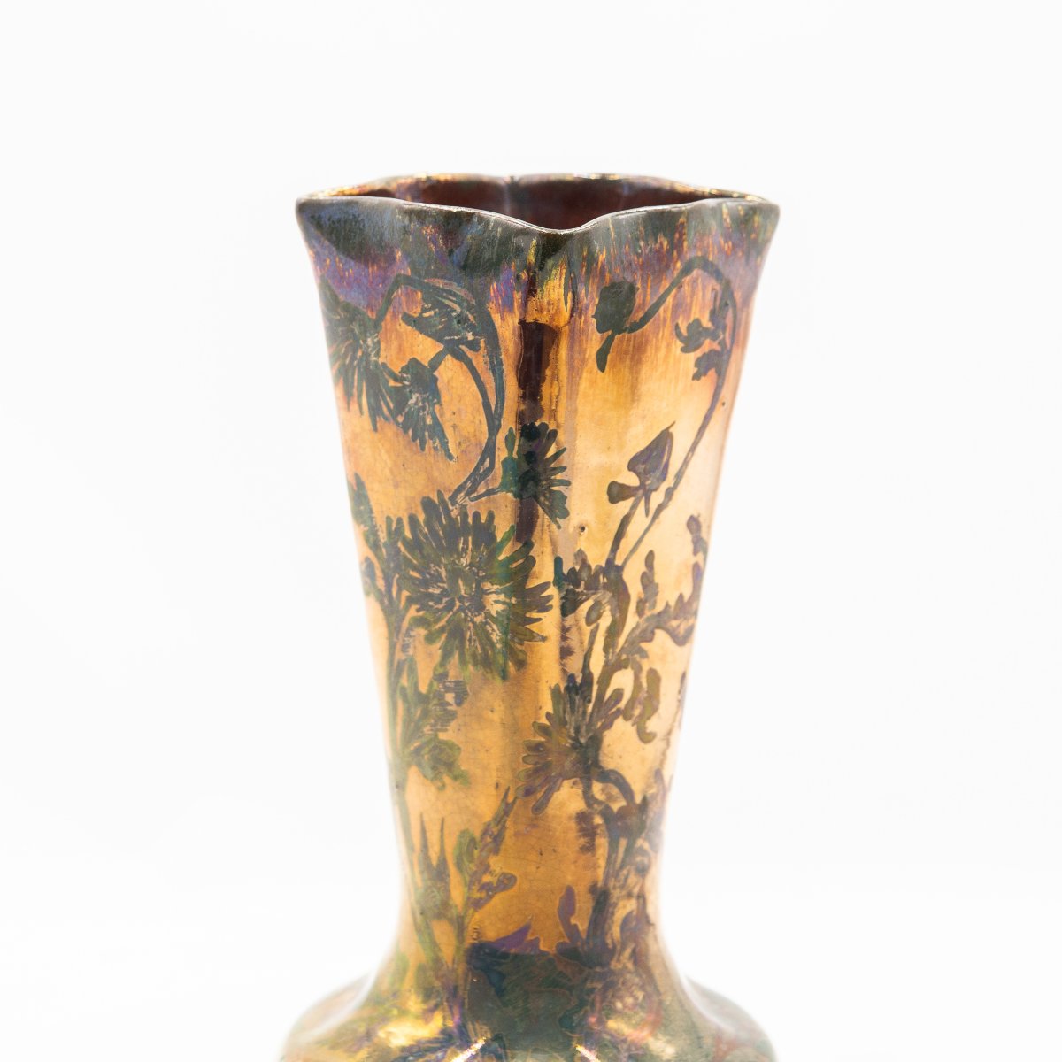 Vaso Art Nouveau – J. Massier Fils, Vallauris Francia, ca. 1890–1910-photo-1