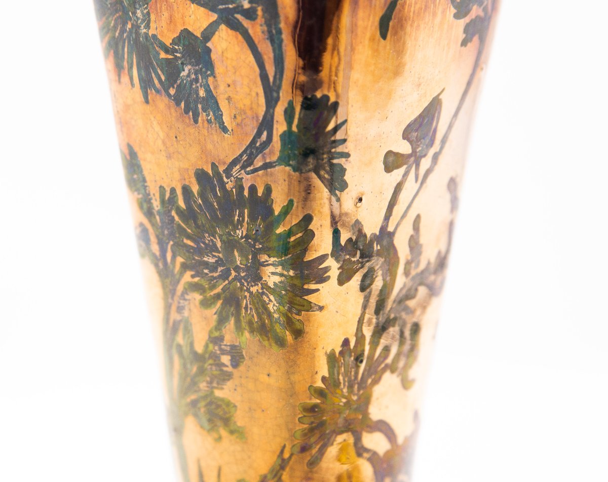 Vaso Art Nouveau – J. Massier Fils, Vallauris Francia, ca. 1890–1910-photo-3