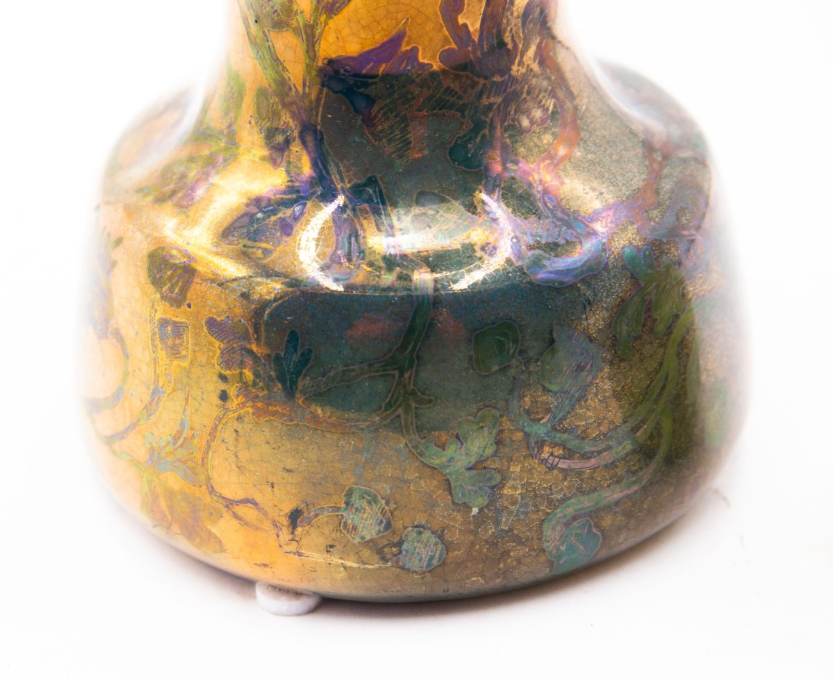 Vaso Art Nouveau – J. Massier Fils, Vallauris Francia, ca. 1890–1910-photo-5