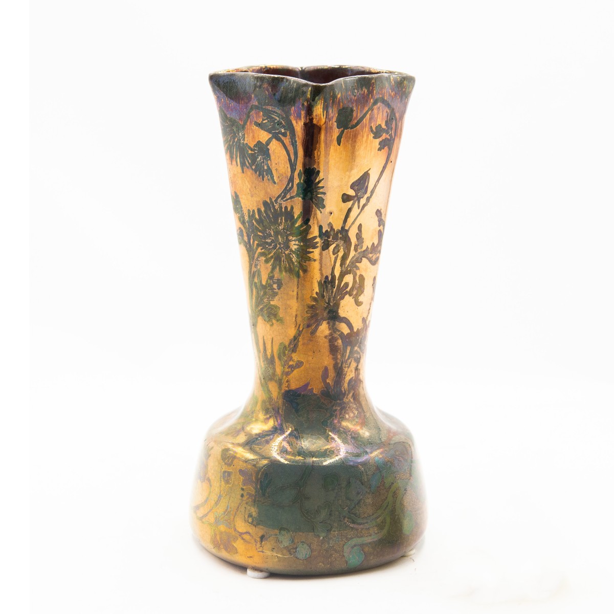 Vaso Art Nouveau – J. Massier Fils, Vallauris Francia, ca. 1890–1910