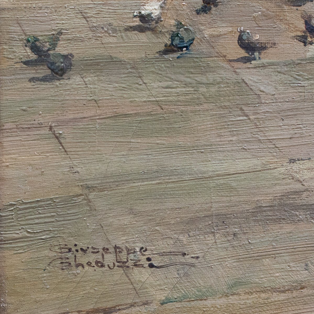 Giuseppe Gheduzzi, "Giornata grigia a Venezia", olio su tela, firmato, Epoca Inizio '900-photo-4