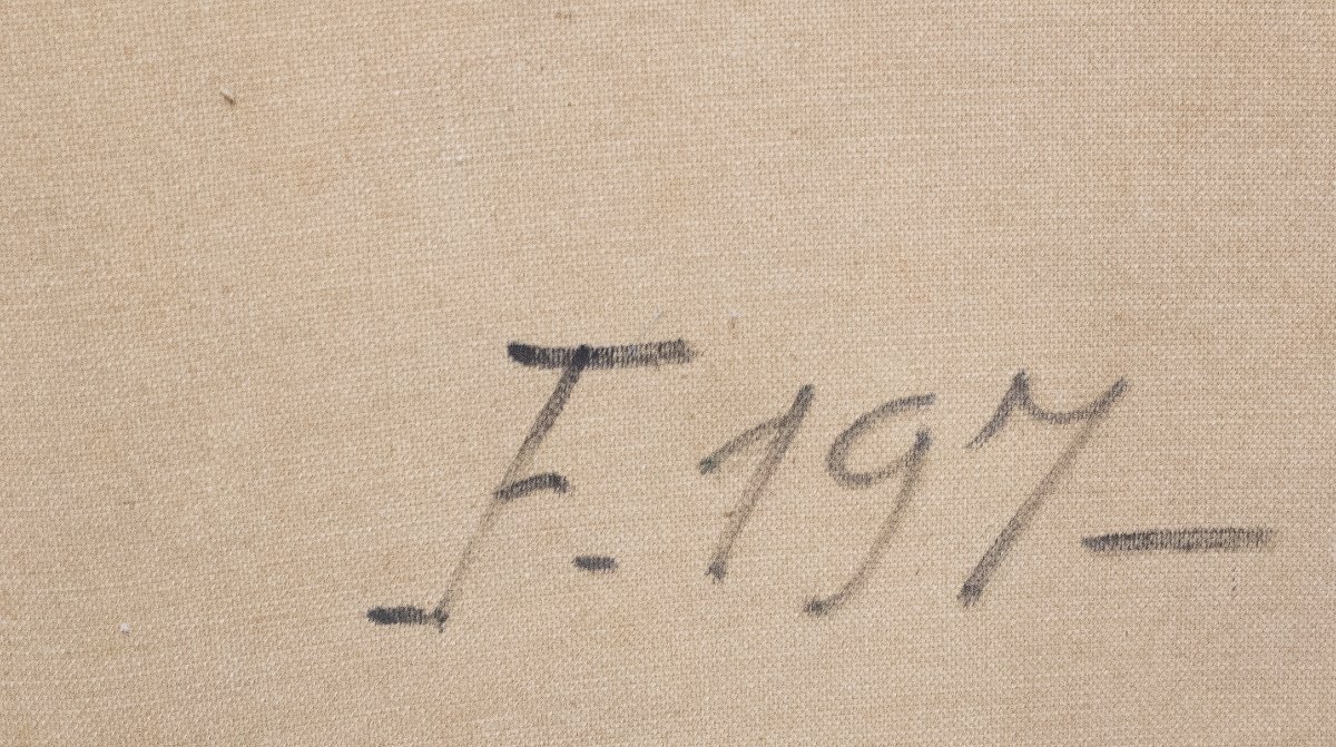 Giuseppe Gheduzzi, "Giornata grigia a Venezia", olio su tela, firmato, Epoca Inizio '900-photo-3