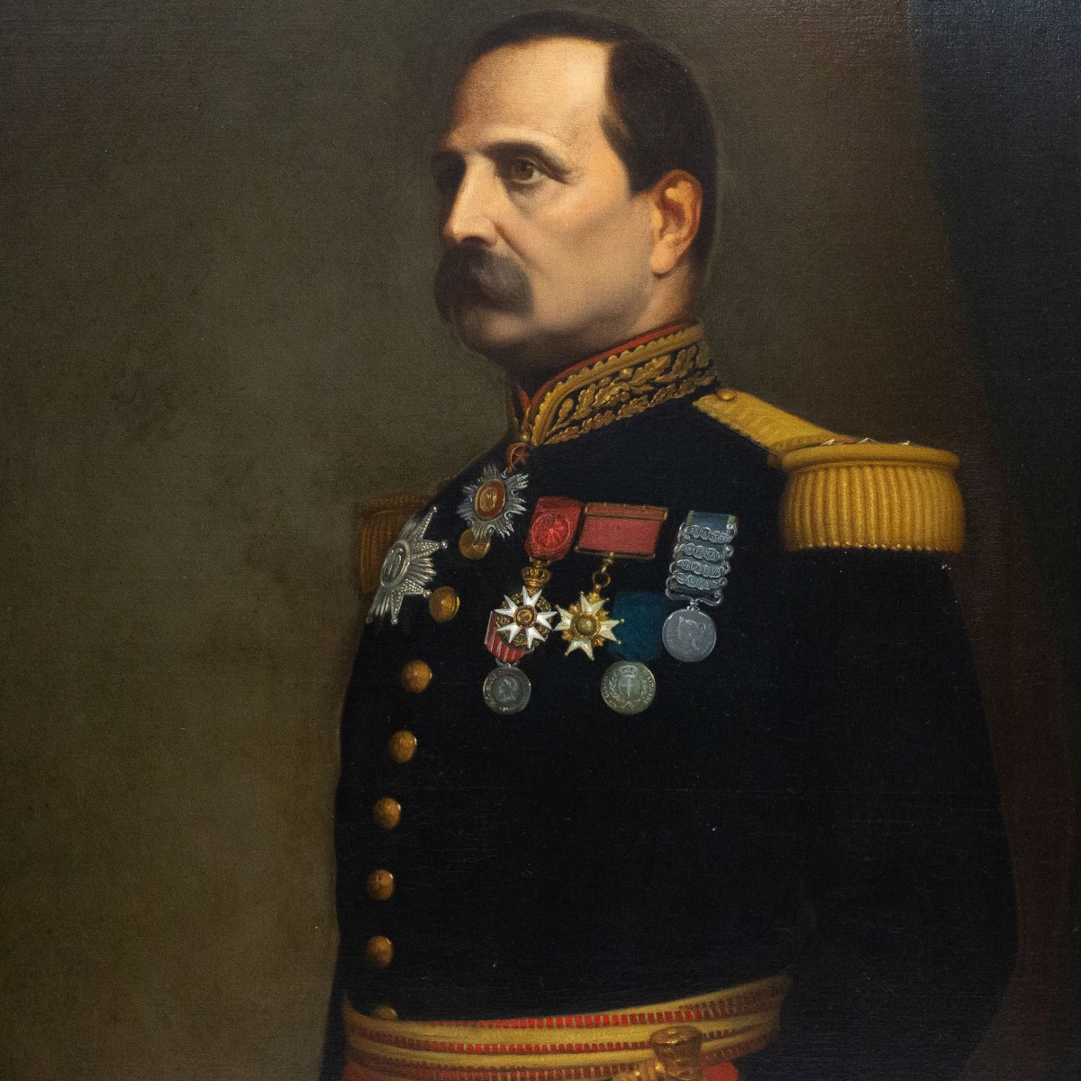 Eugène Laville, "Ritratto del generale Barral", firmato, olio su tela, Salon del 1869-photo-1