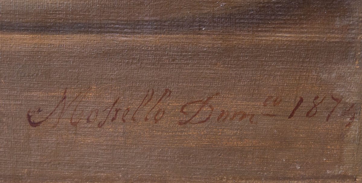 Domenico Mossello, trittico "Ciclo delle Arti", olio su tela, firmato, 1874-photo-2