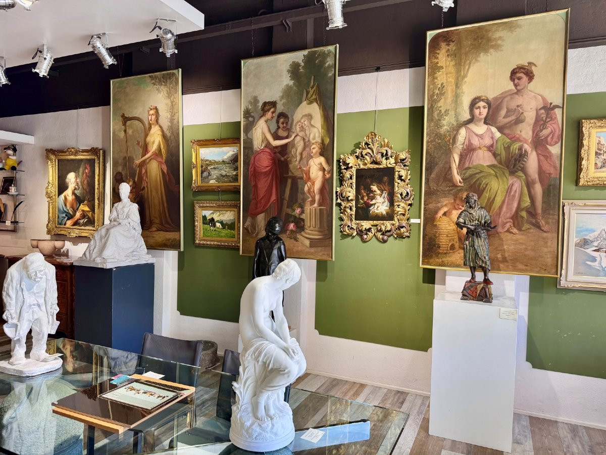 Domenico Mossello, trittico "Ciclo delle Arti", olio su tela, firmato, 1874-photo-4