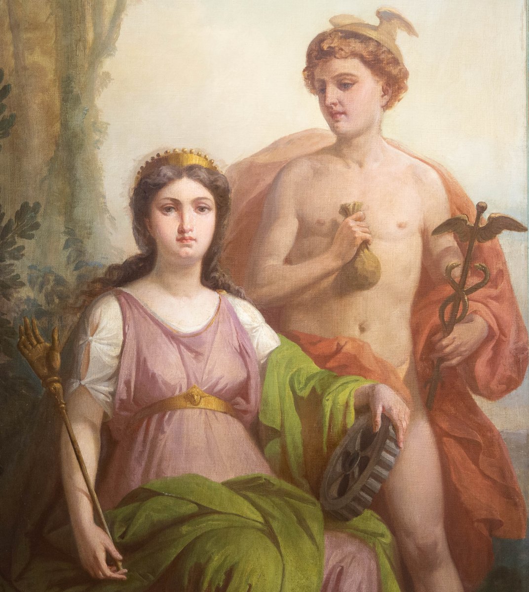 Domenico Mossello, trittico "Ciclo delle Arti", olio su tela, firmato, 1874-photo-1