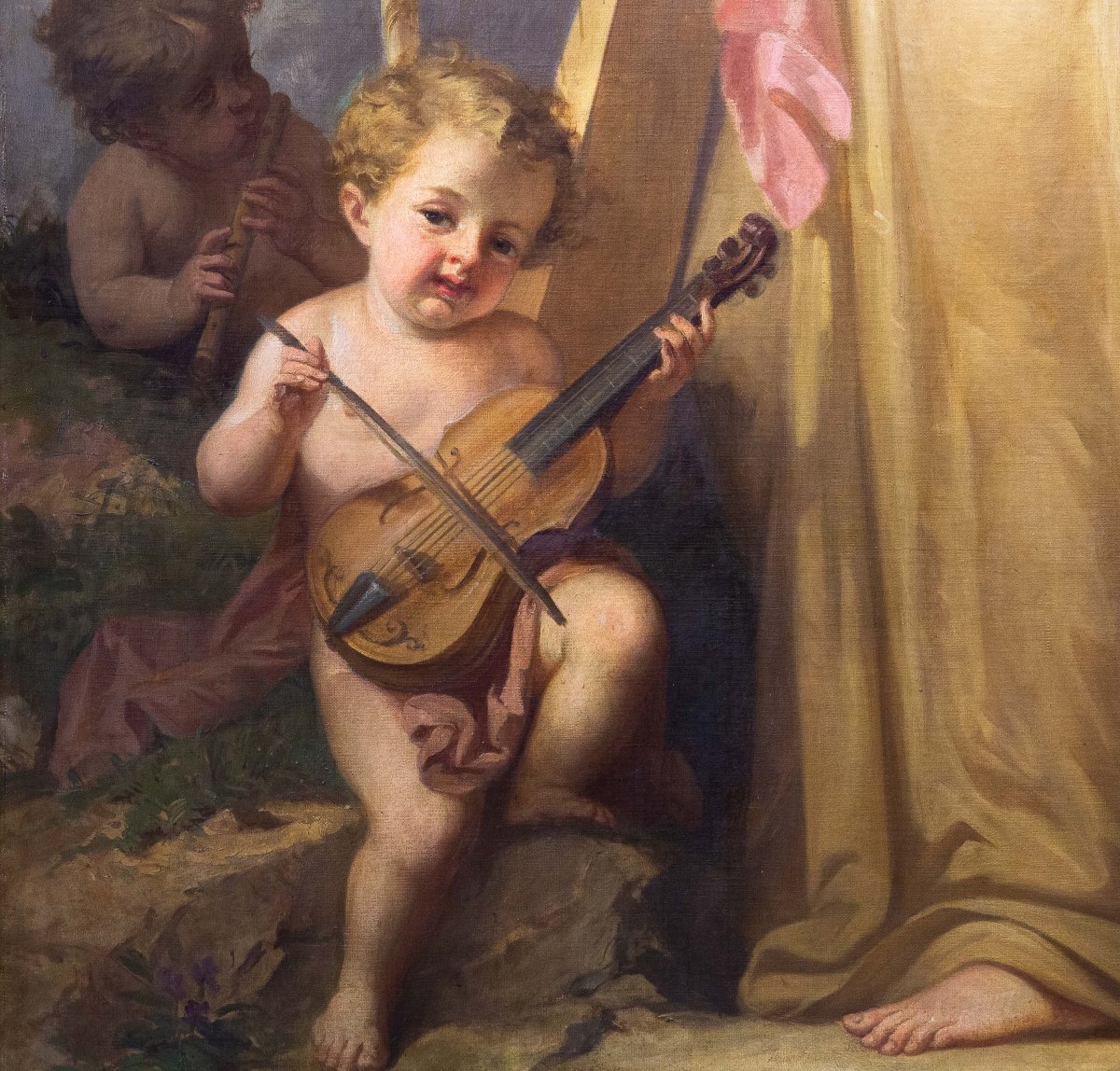 Domenico Mossello, trittico "Ciclo delle Arti", olio su tela, firmato, 1874-photo-4