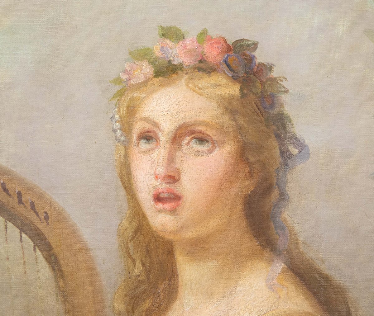 Domenico Mossello, trittico "Ciclo delle Arti", olio su tela, firmato, 1874-photo-5