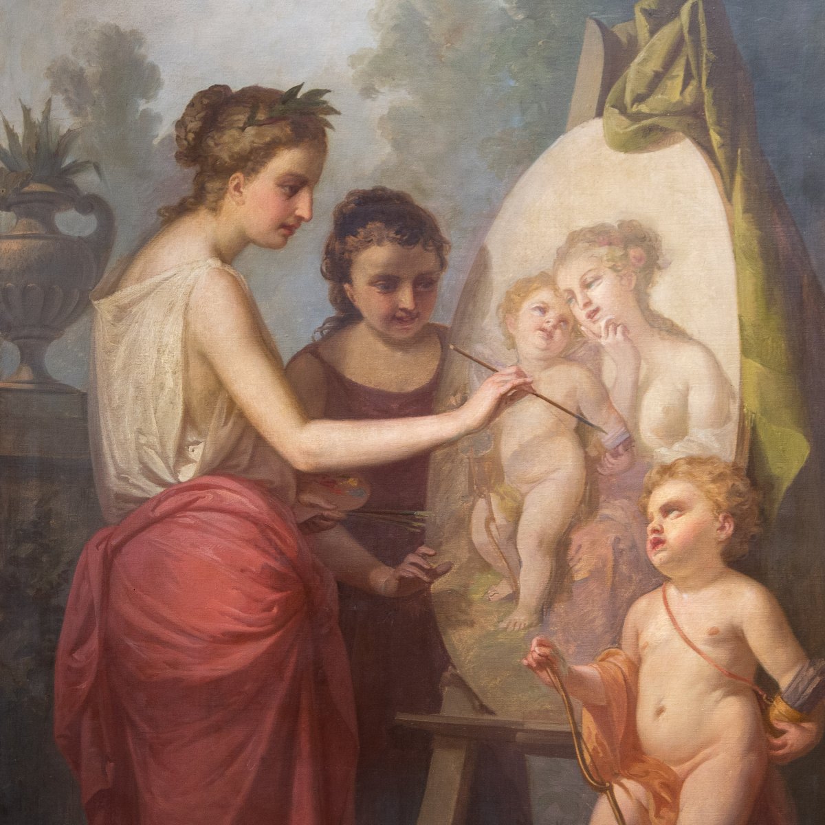 Domenico Mossello, trittico "Ciclo delle Arti", olio su tela, firmato, 1874-photo-6