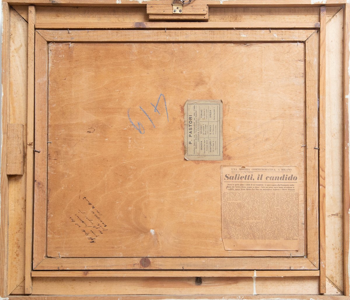 Alberto Salietti, olio su tavola,"Venezia", firmato, 1932-photo-4