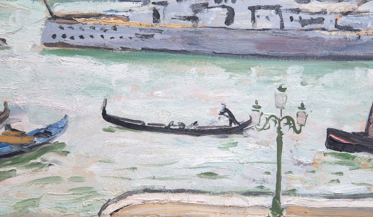 Alberto Salietti, olio su tavola,"Venezia", firmato, 1932-photo-2