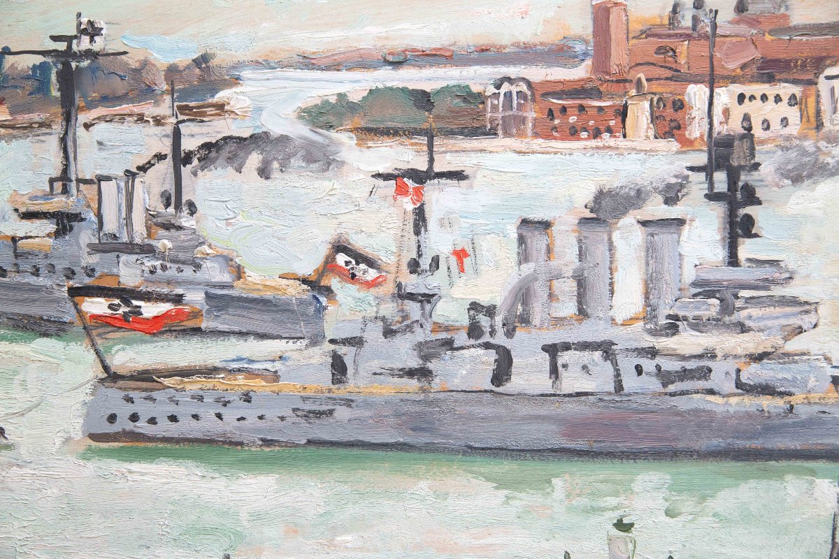 Alberto Salietti, olio su tavola,"Venezia", firmato, 1932-photo-3