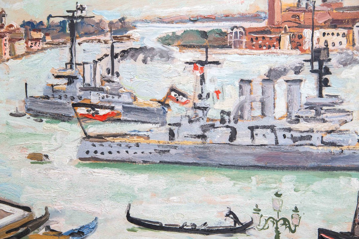 Alberto Salietti, olio su tavola,"Venezia", firmato, 1932-photo-7