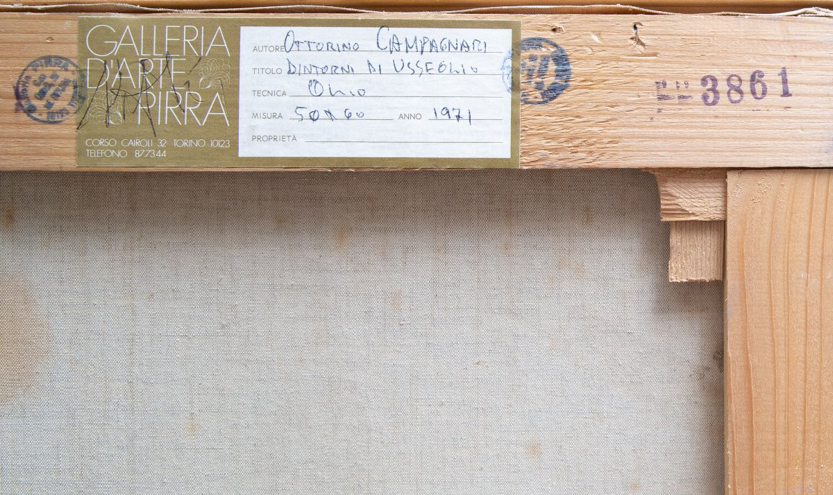 Ottorino Campagnari, "Nei dintorini di Usseglio", olio su tela, Epoca '900-photo-8