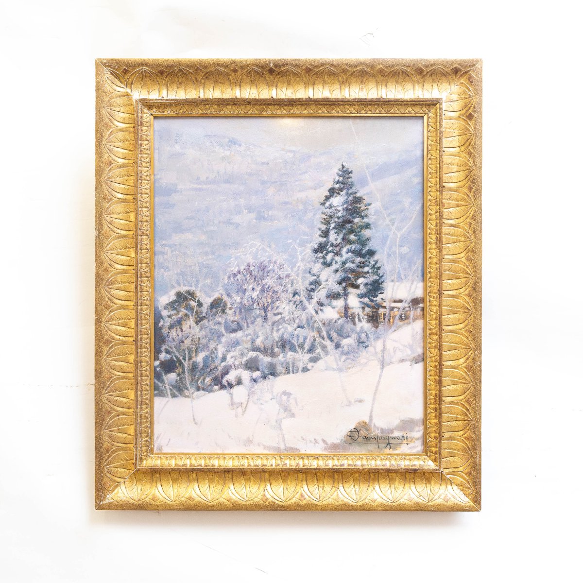 Ottorino Campagnari, "Val di Susa", olio su tavola, firmato, XX secolo-photo-2