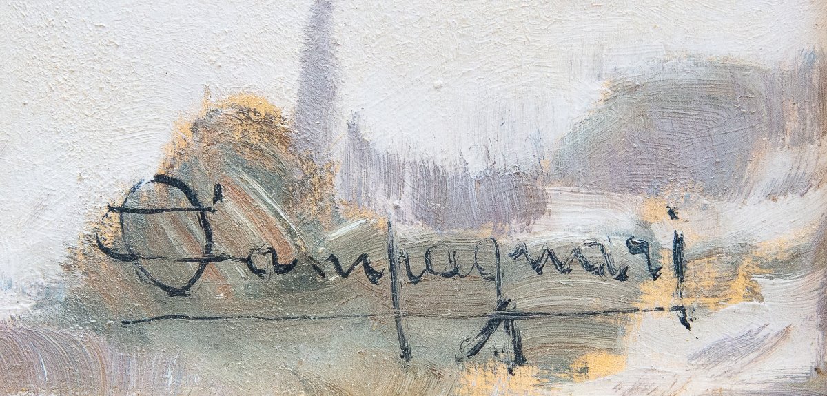 Ottorino Campagnari, "Val di Susa", olio su tavola, firmato, XX secolo-photo-3