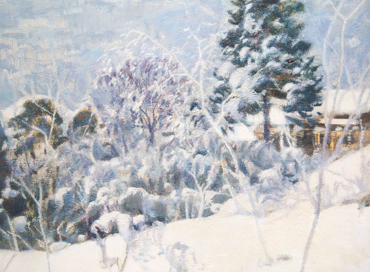 Ottorino Campagnari, "Val di Susa", olio su tavola, firmato, XX secolo-photo-4