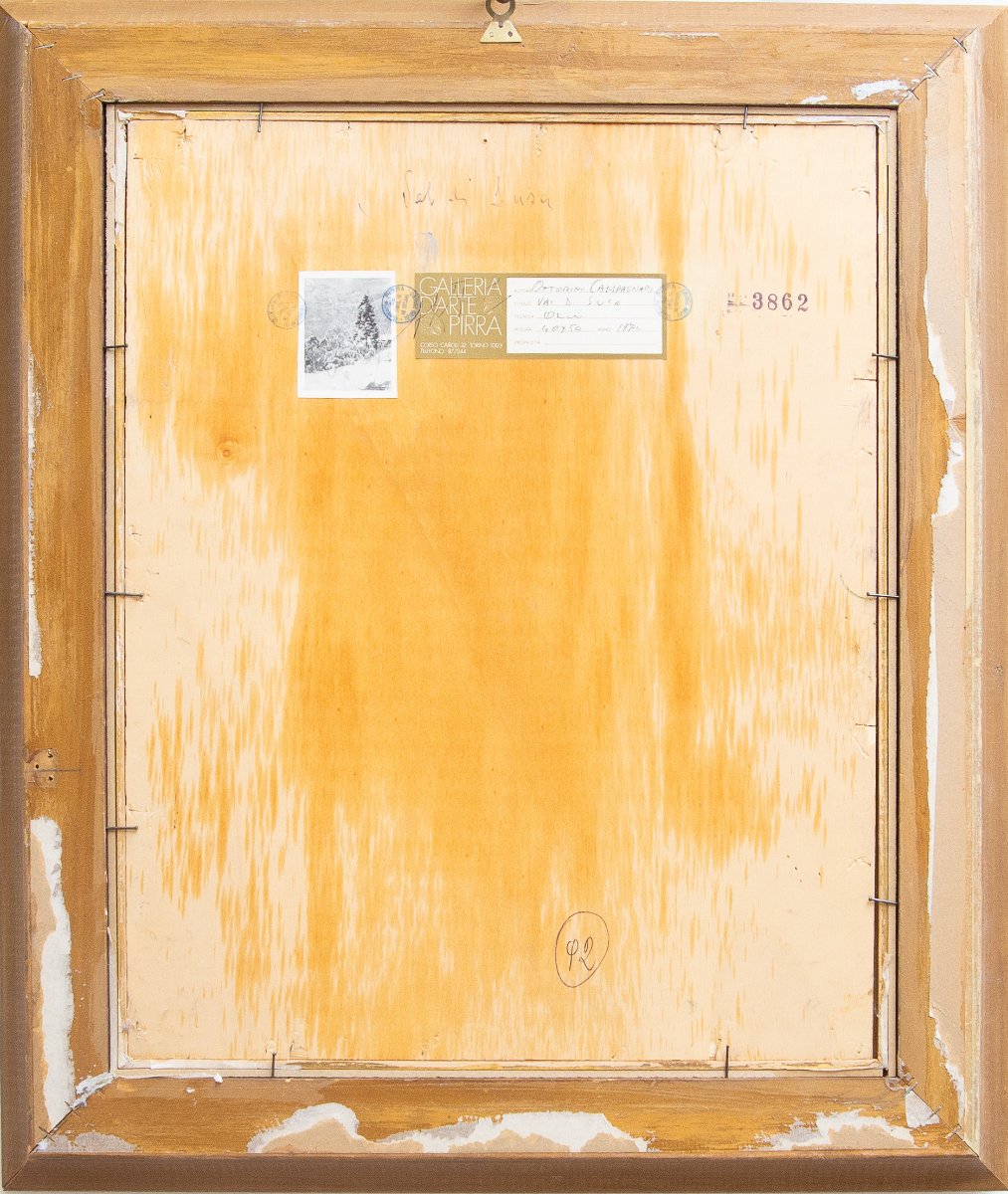 Ottorino Campagnari, "Val di Susa", olio su tavola, firmato, XX secolo-photo-6