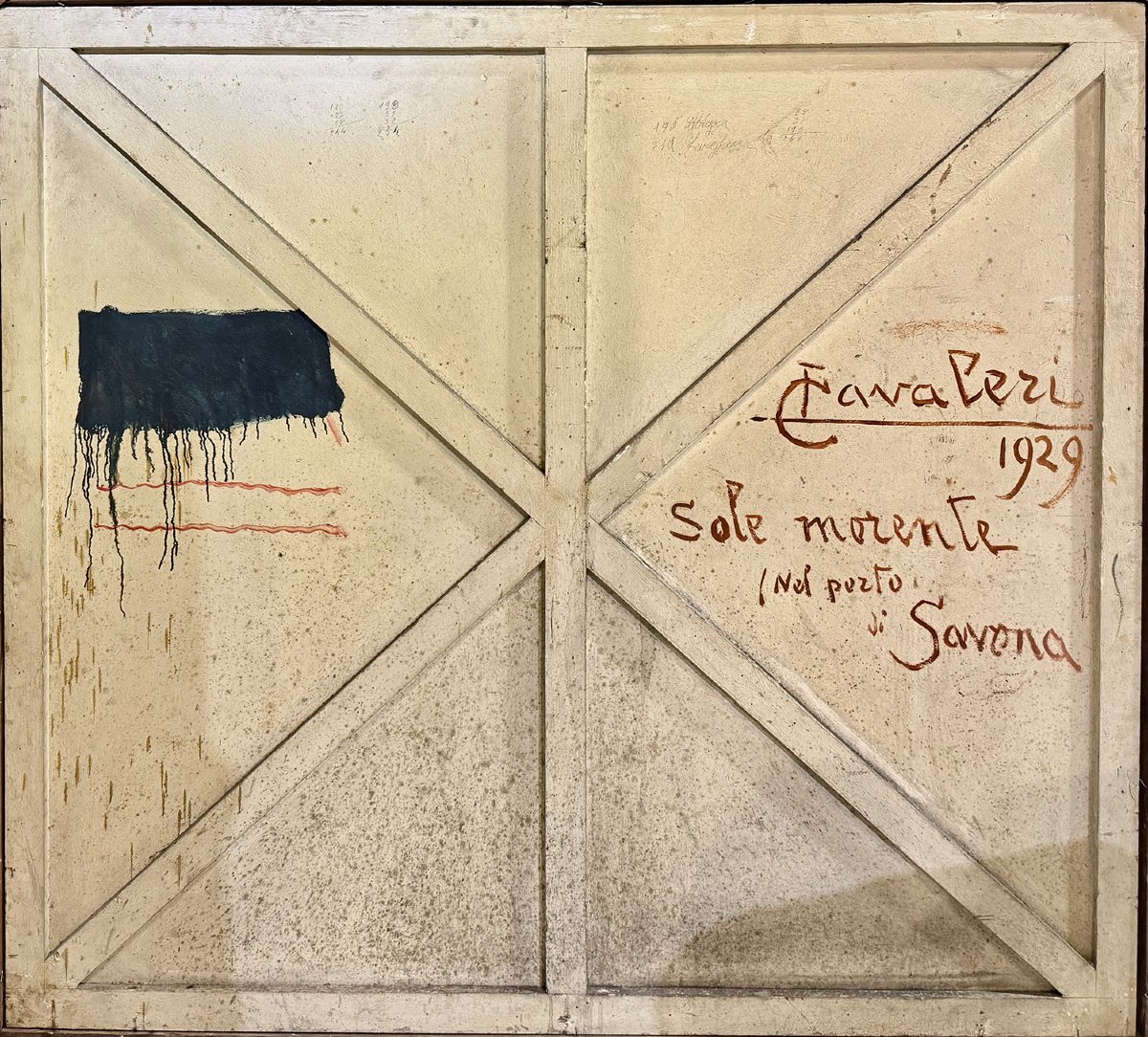 Ludovico Cavaleri, "Sole morente nel porto di Savona", firmato,1929-photo-2