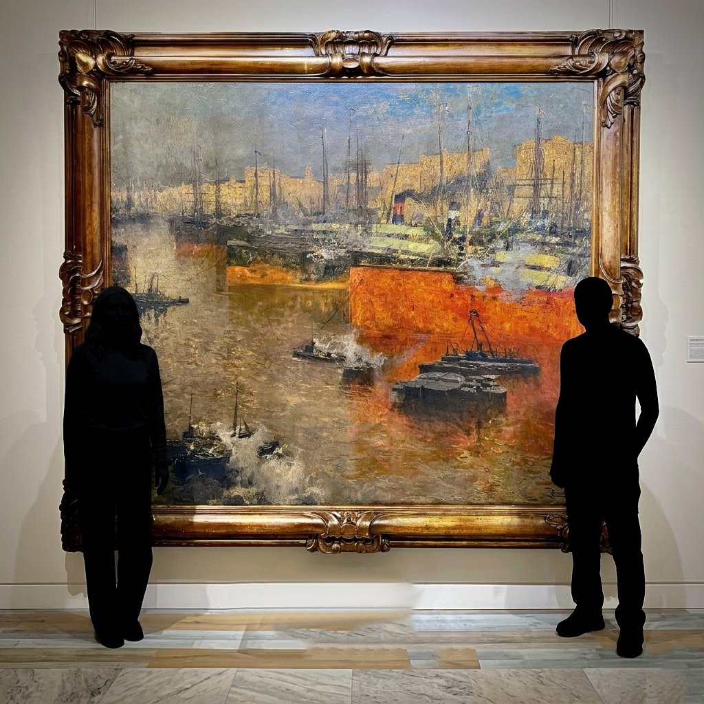 Ludovico Cavaleri, "Sole morente nel porto di Savona", firmato,1929-photo-4