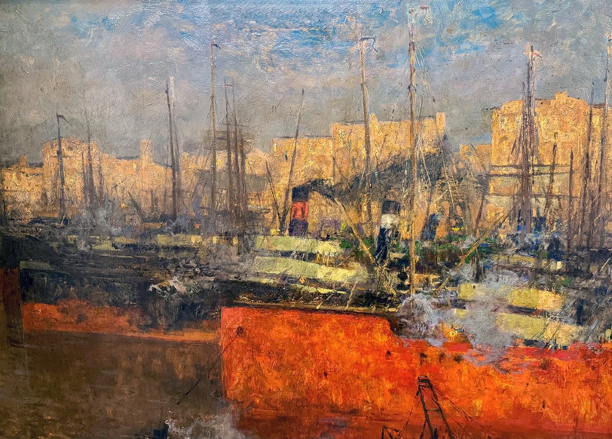 Ludovico Cavaleri, "Sole morente nel porto di Savona", firmato,1929-photo-6