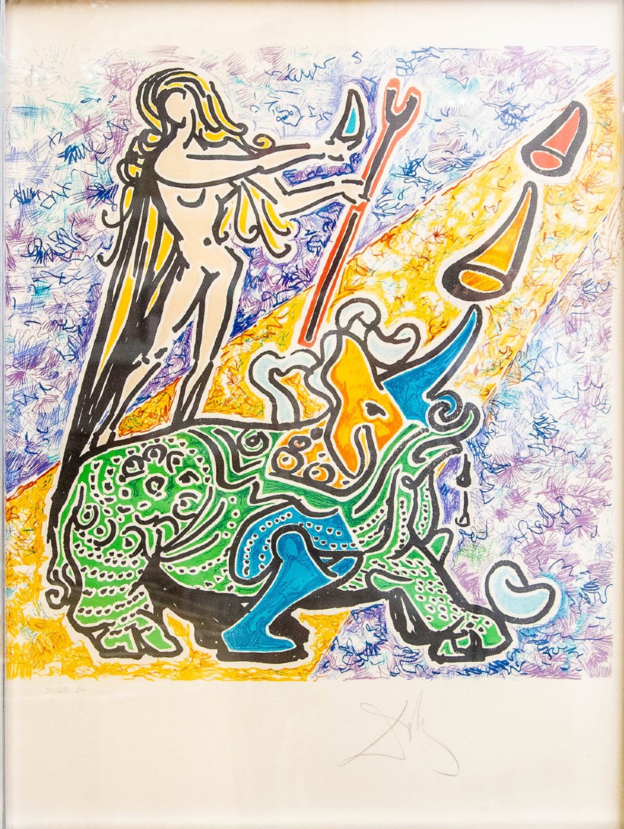 Salvador DALI', " La Vierge et le rhinocéros", firmato, Ed. 250