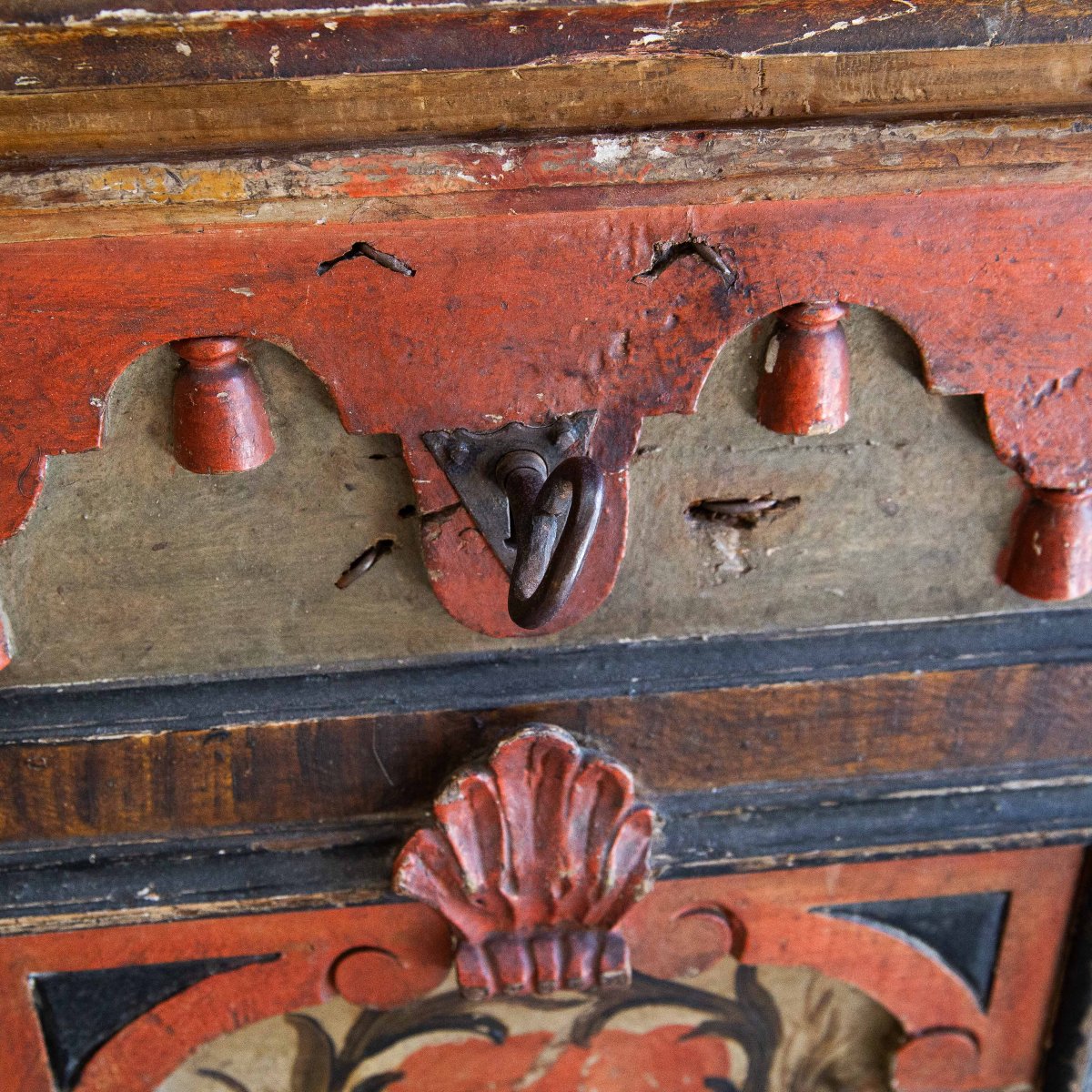 Cassapanca friulana dipinta, Fine '700 Primi '800-photo-2