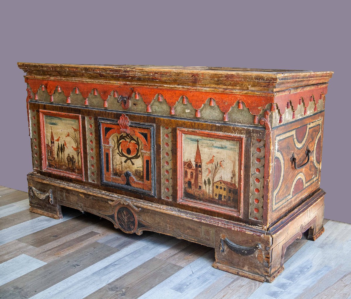 Cassapanca friulana dipinta, Fine '700 Primi '800-photo-3