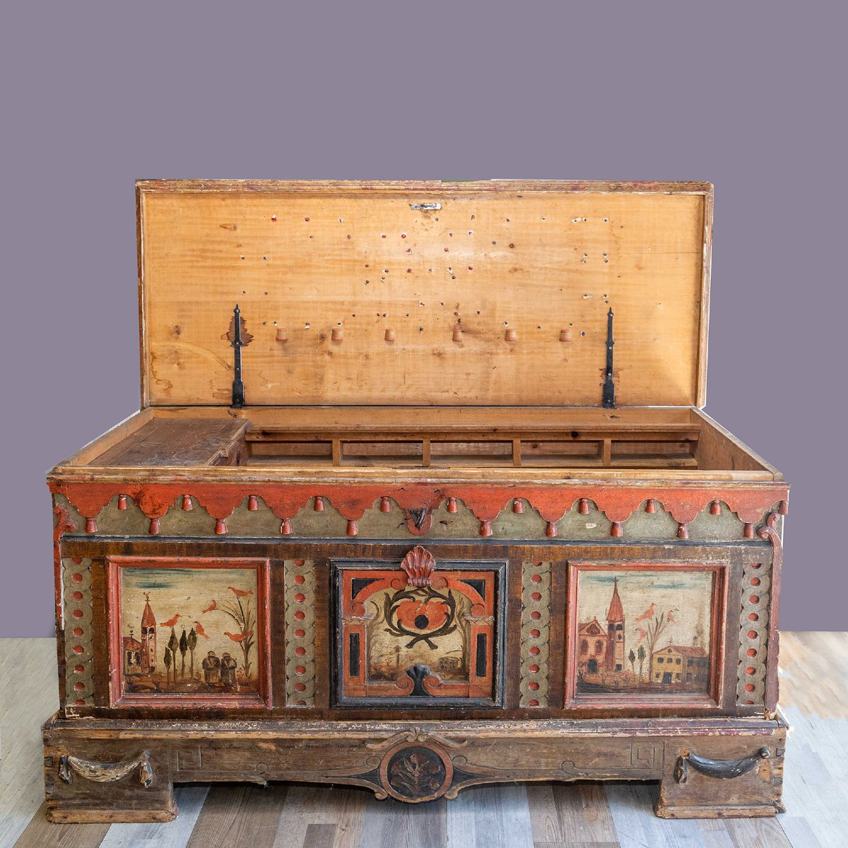Cassapanca friulana dipinta, Fine '700 Primi '800-photo-4