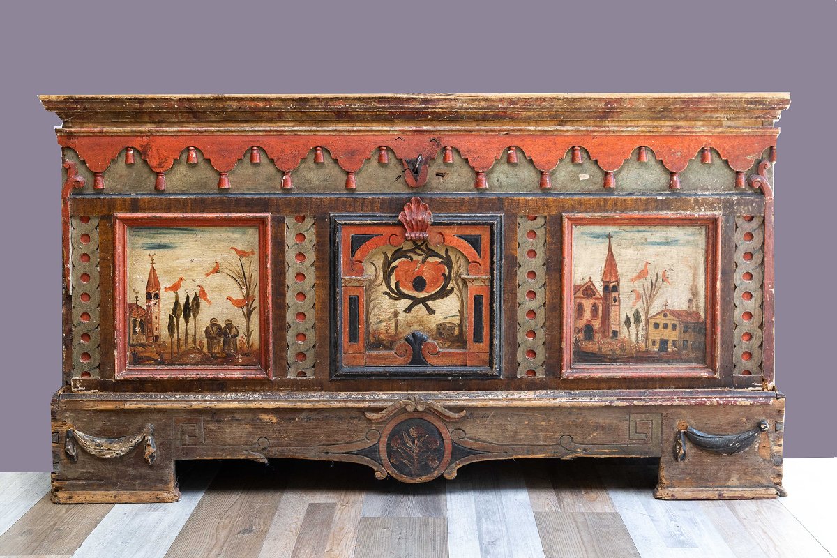 Cassapanca friulana dipinta, Fine '700 Primi '800-photo-4