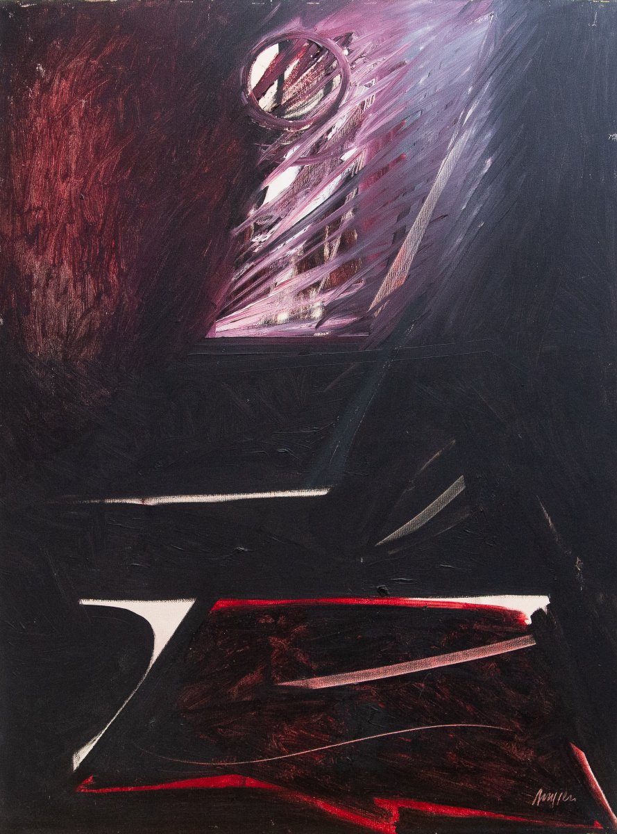 Piero Ruggeri, "Figura", olio su tela, firmato, Epoca '900-photo-2