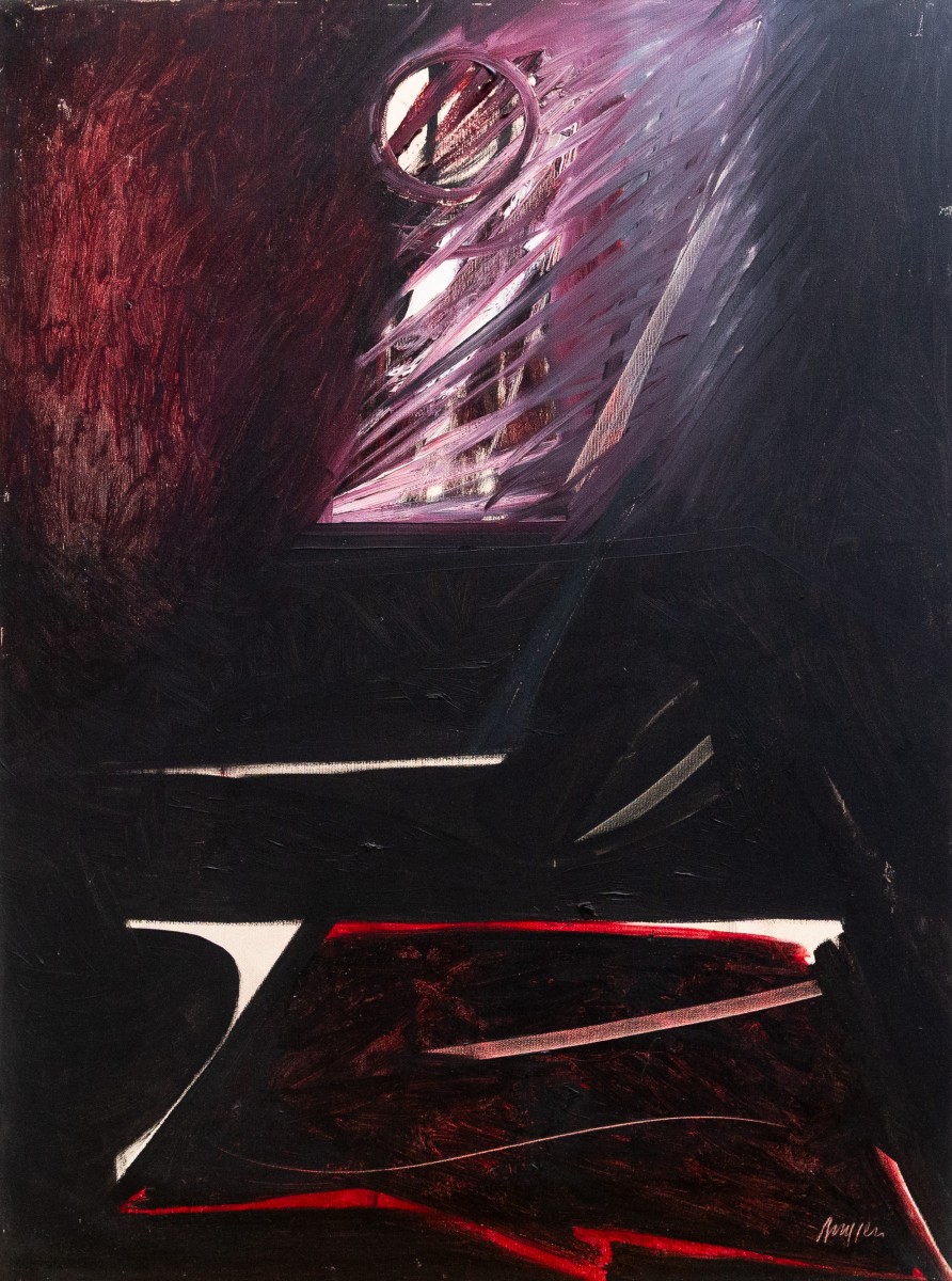 Piero Ruggeri, "Figura", olio su tela, firmato, Epoca '900