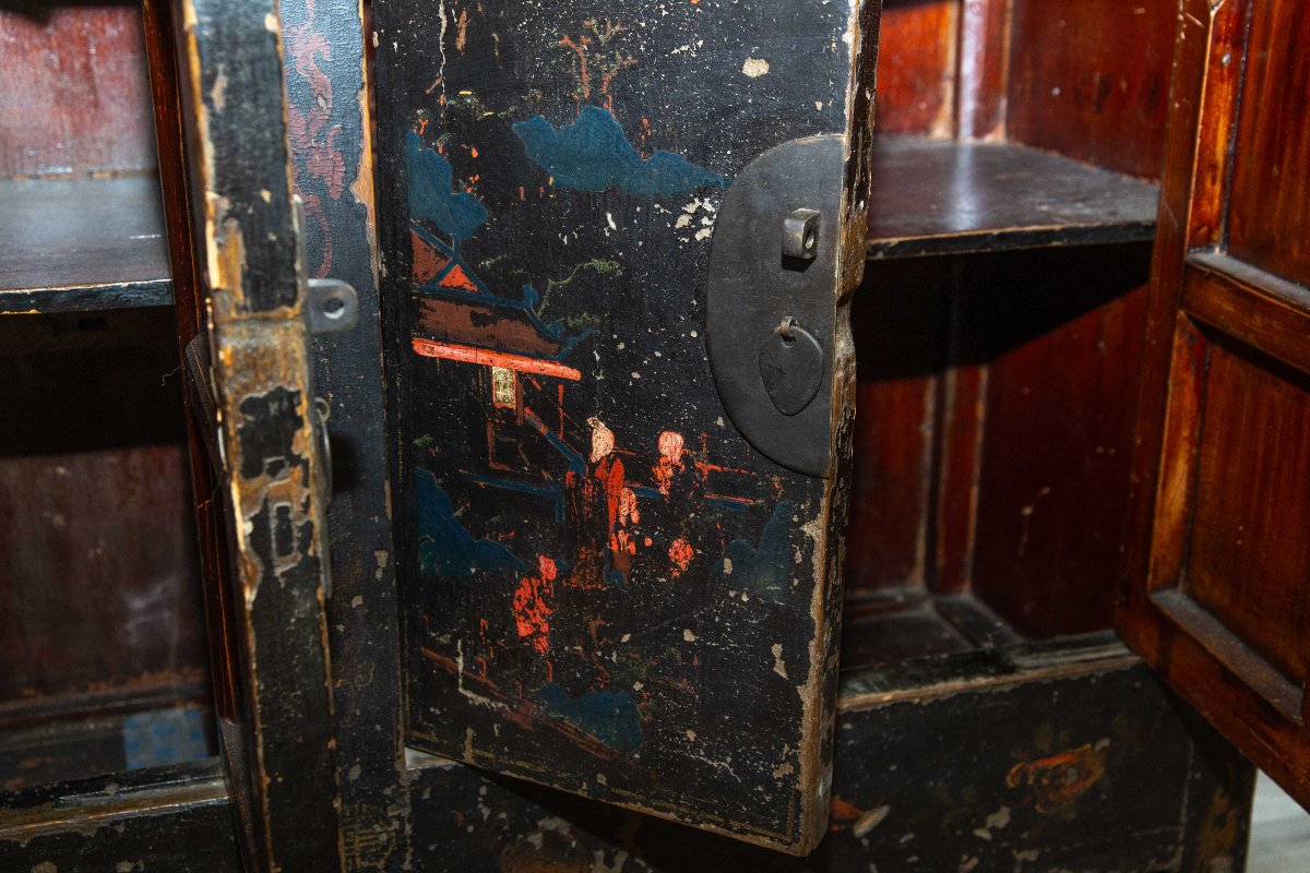 Credenza Orientale Laccata – Arte Cinese Tardo Qing-photo-1