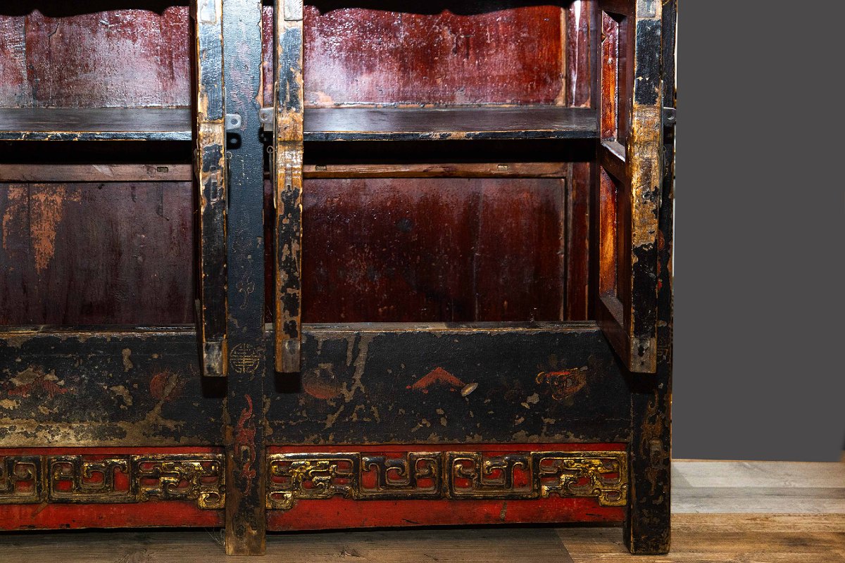 Credenza Orientale Laccata – Arte Cinese Tardo Qing-photo-6