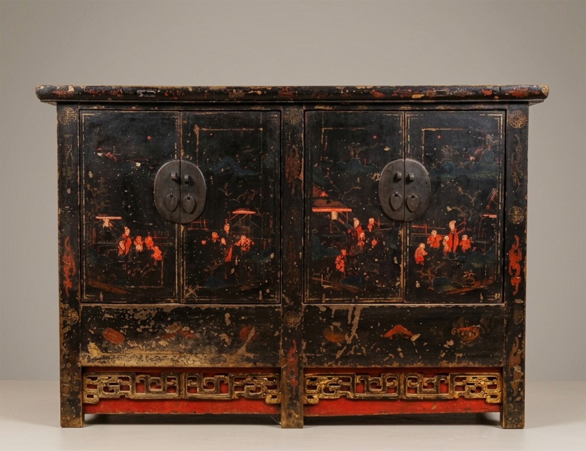 Credenza Orientale Laccata – Arte Cinese Tardo Qing