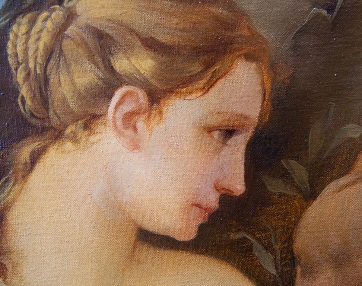 Pietro Girardi detto Posì, Riposo sotto la quercia, olio su tela, firmato, Epoca '900-photo-6